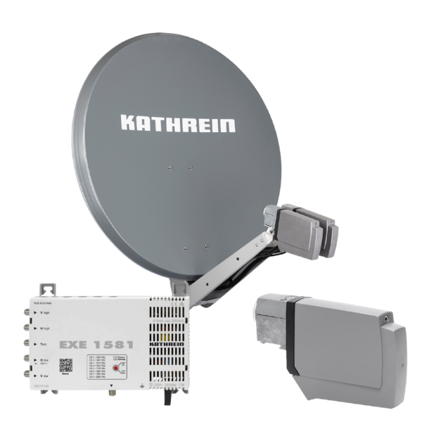 Kathrein CAS 90 gr Sat-Antenne multifeedfähig graphit (grau) - 8 Teilnehmer mit Unicable