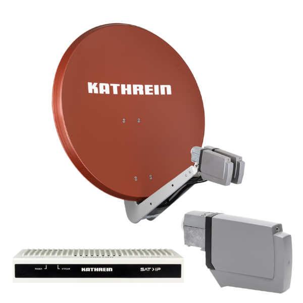 Kathrein CAS 90 ro Sat-Antenne multifeedfähig rotbraun - 8 Teilnehmer mit SAT-IP