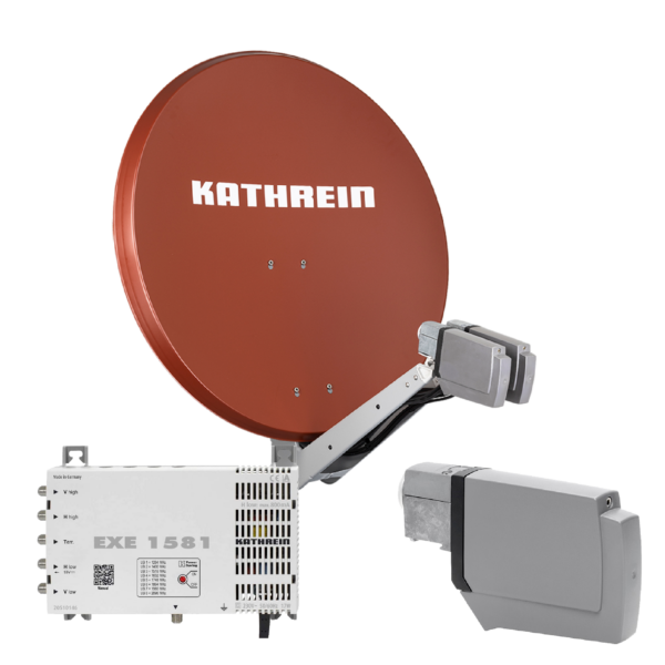 Kathrein CAS 90 ro Sat-Antenne multifeedfähig rotbraun - 8 Teilnehmer mit Unicable