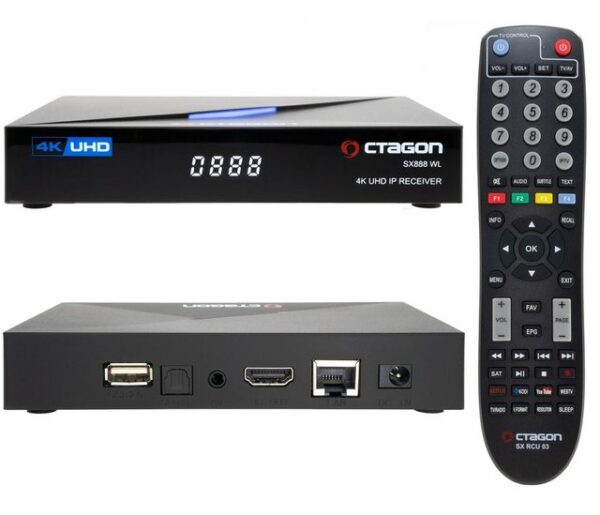 OCTAGON Streaming-Box OCTAGON SX888 WL V2 4K UHD IP 5G Wi-Fi E2 Linux Smart TV Receiver