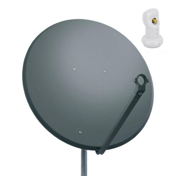 PremiumX SAT Anlage 100cm Satellitenschüssel Stahl Anthrazit Sinlge LNB SAT-Antenne