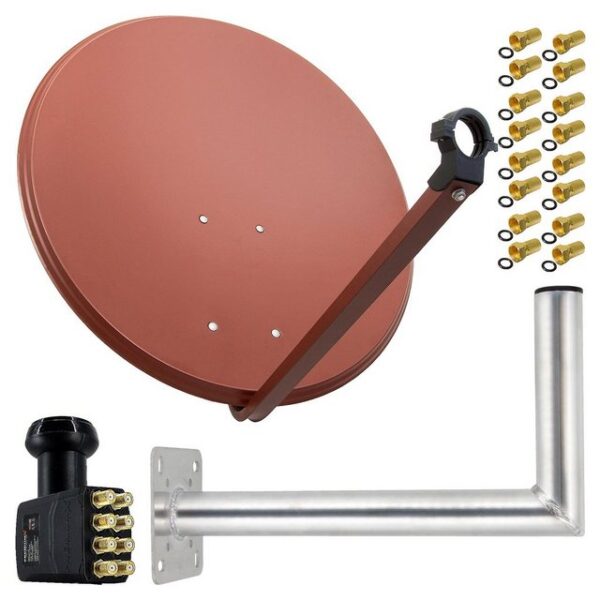 PremiumX SAT Anlage 80cm Satellitenantenne Octo LNB Wandhalter 45cm SAT-Antenne