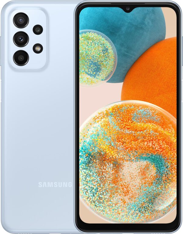 Samsung Galaxy A23 5G - 5G Smartphone - Dual-SIM - RAM 4 GB / Interner Speicher 128 GB - microSD slot - LCD-Anzeige - 6.6 - 2408 x 1080 Pixel (120 Hz) - 4x x Rückkamera 50 MP, 5 MP, 2 MP, 2 MP - front camera 8 MP - Hellblau