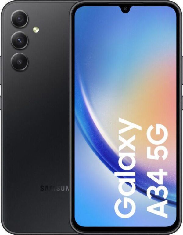 Samsung Galaxy A34 5G - 5G Smartphone - Dual-SIM - RAM 6GB / Interner Speicher 128GB - microSD slot - OLED-Display - 6.6 - 2340 x 1080 Pixel (120 Hz) - Triple-Kamera 48 MP, 8 MP, 5 MP - front camera 13 MP - awesome graphite (SM-A346BZKAEUB)