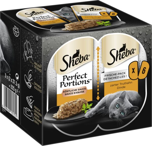 Sheba Perfect Portions Sauce Truthahn Katzenfutter 6 x 37,5g