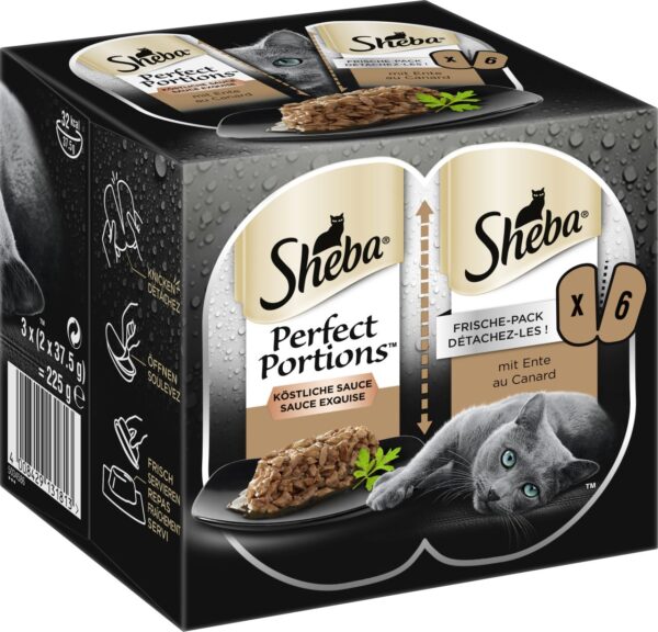 Sheba Perfect Portions Sauce mit Ente Katzenfutter 6 x 37,5g