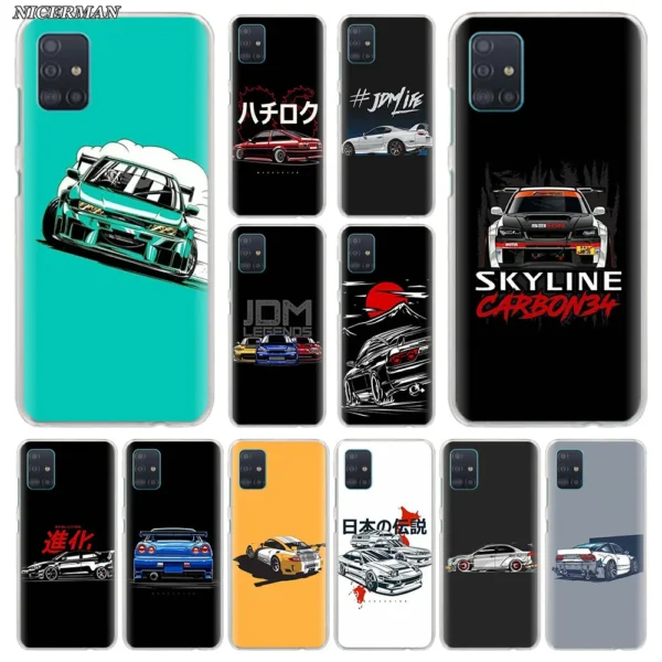 Sport auto jdm drift Telefon Fall für Samsung Galaxy A50 A70 A51 A71 A52 A72 5G A10 A20e A20s a21s