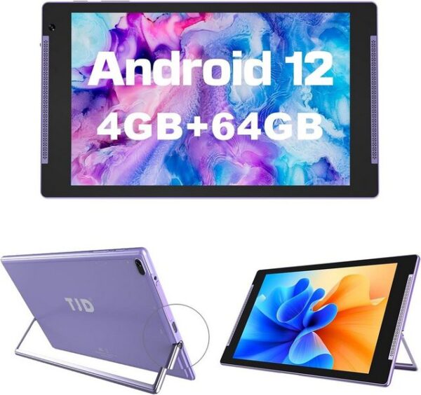 TJD Tablet (10", 64 GB, Android 12, Tablet mit Halter, 4GB RAM, FHD IPS 5G Wi-Fi 8MP+2MP Kamera Google GMS)