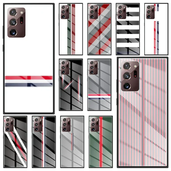 Tom Luxus Braun Gehärtetem Glas Telefon Fall für Samsung Galaxy S21 Ultra S20 FE 5G S10 Plus S10Lite