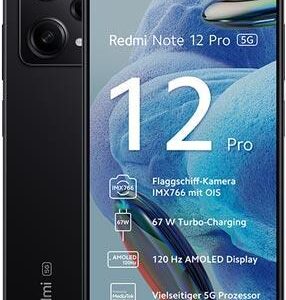 Xiaomi Redmi Note 12 Pro 5G - 5G Smartphone - Dual-SIM - RAM 8GB / Interner Speicher 128GB - OLED-Display - 16,90cm (6,67) - 2400 x 1080 Pixel (120 Hz) - Triple-Kamera 50 MP, 8 MP, 2 MP - front camera 16 MP - schwarz (40-55-4903)