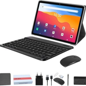 ZONKO Tablet (10", 128 GB, Android, 2,4G+5G, Tablet mit Tastatur Maus Stift,7000mAh mit Hülle,13MP+8MP Kamera 1080P)