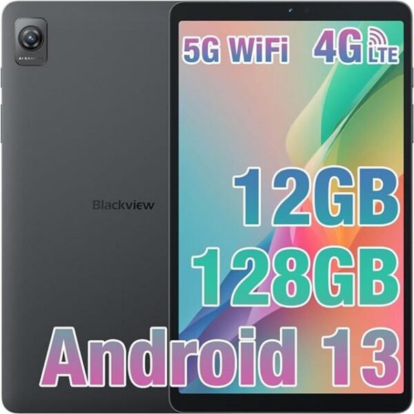 blackview Tablet (8,68", 128 GB, Android 13, 4GLTE+5G, Tablet 4G LTE 5G (1TB TF) 6050mAh 5MP+8MP Telefonanruf Funktionalität)