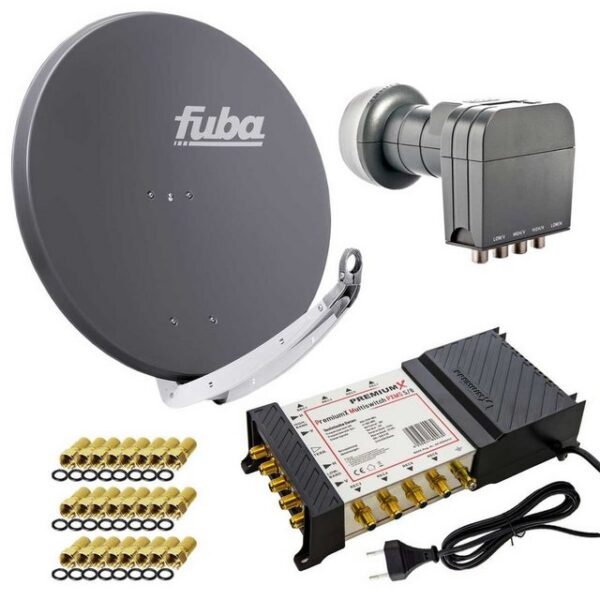 fuba Fuba DAA 850 A Sat Anlage Alu Quattro LNB 5/8 Multiswitch F-Stecker SAT-Antenne