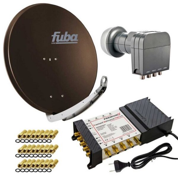 fuba Fuba DAA 850 B Sat Anlage Alu Quattro LNB 5/8 Multiswitch F-Stecker SAT-Antenne