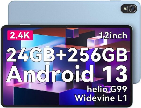 �Blackview Tab18 Top Gaming,24GB RAM (1TB TF), 2.4K Display, Helio G99 Octa-Core Tablet (12", 256 GB, andriod 13, 4G LTE, mit 8800mAh 33W16MP+8MP Dual SIM Tablet PC 5G WiFi/GMS/GPS/Widevine L1)