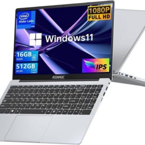 ACEMAGIC Notebook (Intel 12th Alder Lake N95, 512 GB SSD, FHD 16GB DDR4, mit Windows 11 Pro Thin Computer 2.4G/5G WiFi,BT5.0,2)