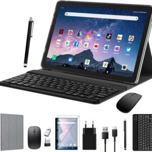 ANTEMPER 2024 Neueste Tablet und Tastaturhülle im Bundle Tablet (10,1", 128 GB, Android 11, 5G+2.4G WLAN 1,8 Ghz 8 Core 13+8MP GMS Certified Tablets mit Stift)