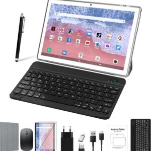 ANTEMPER mit 2,4G WiFi 2 SIM Slots + Tastatur + Stift + Maus + Hülle Tablet (10,1", 64 GB, Android 11, 4G LTE, Prozessor Octa-Core 4GB RAMTF 512GB Bluetooth 5.0 5+13MP GMS Certified)