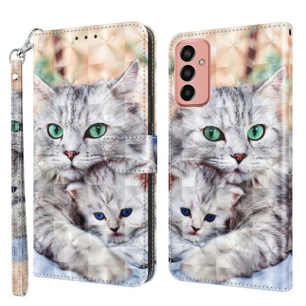 CLM-Tech Handytasche Hülle für Samsung Galaxy A14 5G Tasche aus Kunstleder Klapphülle (Katze Kätzchen, Samsung Galaxy A14 5G Handyhülle Wallet Flip Case Cover Etui), Standfunktion, Kartenfächer, Magnetverschluss