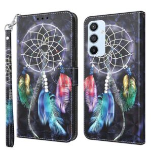 CLM-Tech Handytasche Hülle für Samsung Galaxy A54 5G Tasche aus Kunstleder Klapphülle (Traumfänger schwarz bunt, Handyhülle Wallet Flip Case Cover Etui), Standfunktion, Kartenfächer, Magnetverschluss