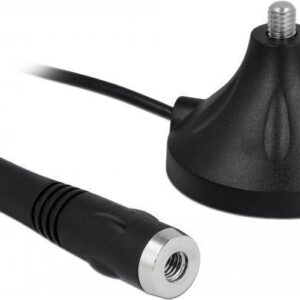 Delock LTE Antenne SMA Stecker 2 - 3 dBi 11 cm starr omnidirektional mit magnetischem Standfuß und Anschlusskabel RG-174 A/U 3 m outdoor schwarz (12585)