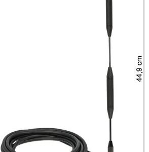 Delock LTE Antenne SMA Stecker 5 dBi 44,9 cm starr omnidirektional mit magnetischem Standfuß und Anschlusskabel RG-58 3 m outdoor schwarz (12425)