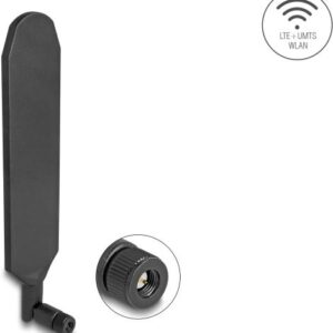 Delock LTE GNSS Antenne SMA Stecker 1,5 - 3,0 dBi omnidirektional drehbar mit Kippgelenk schwarz (90103)