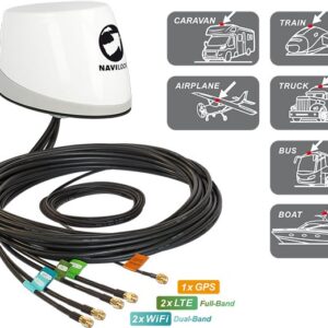 Delock Navilock NL-400 Multiband GNSS LTE-MIMO WLAN-MIMO IEEE 802.11 ac/a/h/b/g/n Antenne 5 x RP-SMA omnidirektional Dachmontage outdoor (88989)