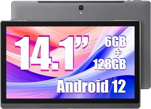 MESWAO Tablet (14,1", 128 GB, Android 12, 2,4G+5G, Tablet 1920*1080 IPS HD Display,10000mAh Akku Ideal für Produktivität)