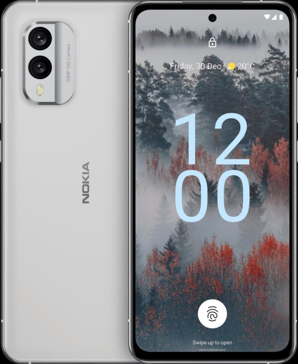 Nokia X30 5G - 5G Smartphone - Dual-SIM - RAM 6GB / Interner Speicher 128GB - OLED-Display - 16,30cm (6,43) - 2400 x 1080 Pixel (90 Hz) - 2 x Rückkamera 50 MP, 13 MP - front camera 16 MP - Ice White (VMA751X9FI1SK0)