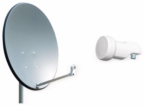 RED OPTICUM Set SAT-Antenne QA60 anthrazit, mit Single-LNB