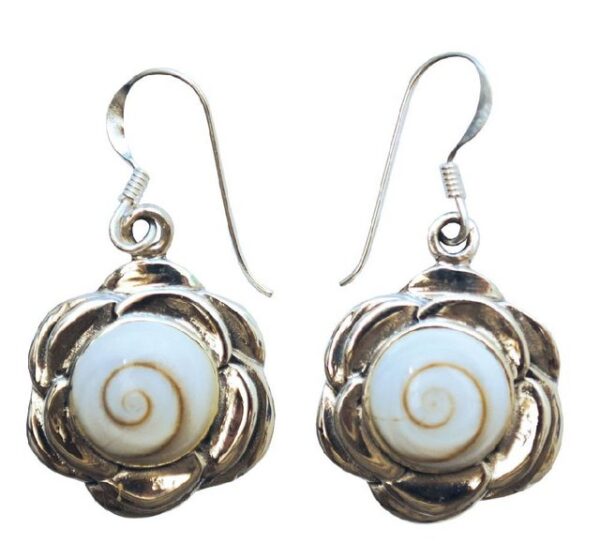 Saraswati Ohrhänger-Set Ohrhänger "Shiva Auge im Lotus" je 2cm Silber 925 7,5g