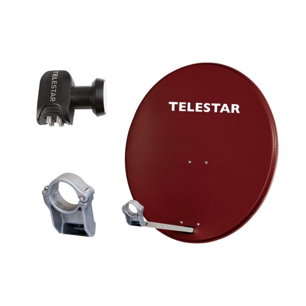 TELESTAR DIGIRAPID 80 4 Teilnehmer Alu Sat-Antenne mit QUAD LNB