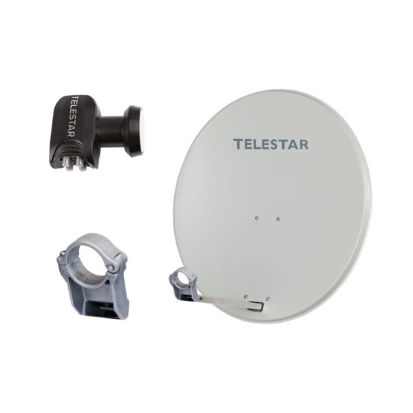 TELESTAR DIGIRAPID 80 4 Teilnehmer Alu Sat-Antenne mit QUAD LNB