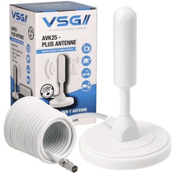 VSG24 DVBT2 HDTV Antenne ADVANCED HD ALU-Kern für max. DVB-T2 Signalqualität Innenantenne (DVBT2 HD), 1059