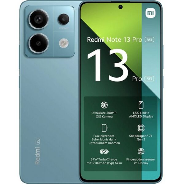 Xiaomi Redmi Note 13 Pro 5G 512 GB / 12 GB - Smartphone - ocean teal Smartphone (6,7 Zoll, 512 GB Speicherplatz)