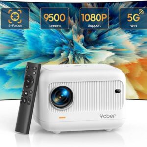 Yaber Native 1080P 5G WiFi Bluetooth mit Fernbedienung Mini-Beamer (9500 lm, 12000:1, 1920x1080 px, Maximal 200" Display 4K Unterstützt, Konnektivität & Flexibilität)