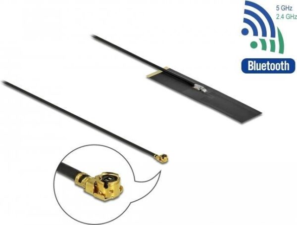 DeLOCK - Antenne - 48cm - Teller - Wi-Fi - innen, Klebemontage - Schwarz (12628)