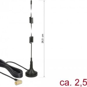 DeLOCK LTE Antenna - Antenne - Smart Home - 2,5 dBi - ungerichtet - außen, innen - Schwarz (89614)