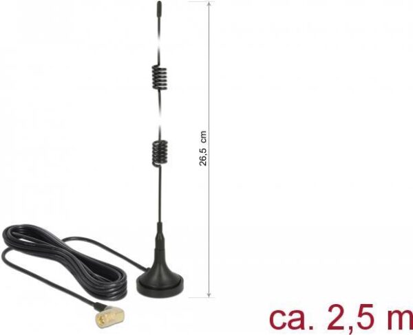 DeLOCK LTE Antenna - Antenne - Smart Home - 2,5 dBi - ungerichtet - außen, innen - Schwarz (89614)