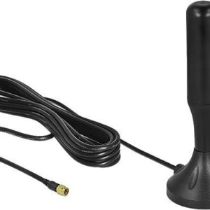 DeLOCK LTE Antenna - Antenne - Smart Home - 3 - 5 dBi - ungerichtet - Innen / Außen, magnetisch montierbar - Schwarz (12587)