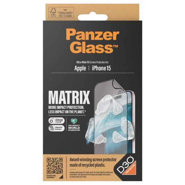 PANZERGLASS Displayschutz mit D3O | ULTRA-WIDE FIT + ALIGNERKIT - Smartphone BildschirmschutzNeuware -