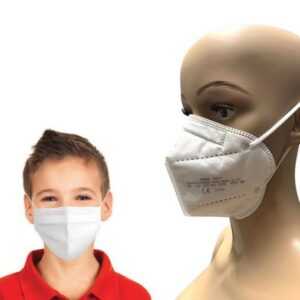 BURI Gesichtsmaske 50x FFP2 NR Mundschutz CE2163 + 10 Einwegmasken für Kinder