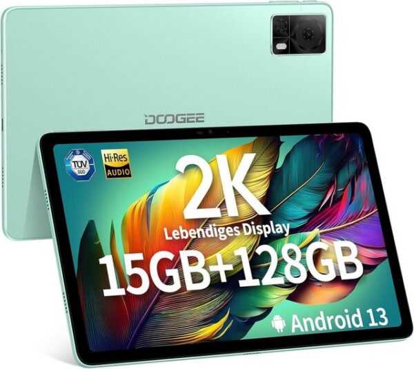 DOOGEE Tablet (10,4", Android 13, 4G LTE, Tablet PC, 15GB RAM+128GB ROM, 2K FHD, 4G LTE/5G, 13MP+5MP, GPS, BT5.0)