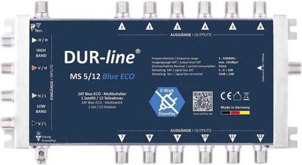 DUR-line DUR-line MS 5/12 Blue eco Stromspar Multischalter - für 12 SAT Teilneh SAT-Antenne