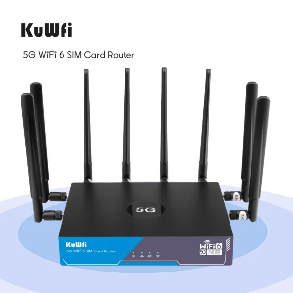 Dual band KuWFi 5g cpe 2.5Gbps 5G NR wireless 5g modem external antenna 3000mbps 5g router with sim card slot