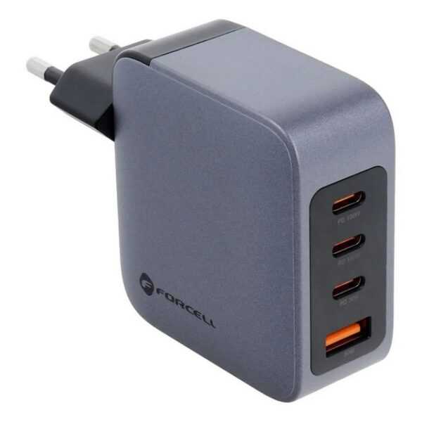 Forcell F-Energy Ladegerät mit 3x USB C und USB A Buchsen - 100W Smartphone-Ladegerät