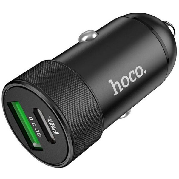 HOCO 18W USB Typ A und Typ C Smartphone-Ladegerät (4000 mA, KFZ Dual USB Lade Stecker Zigarettenanzünder Quick Charger)