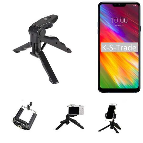 K-S-Trade für LG Electronics G7 Fit Smartphone-Halterung, (Stativ Tisch-Ständer Dreibein Handy-Stativ Ständer Mini-Stativ)