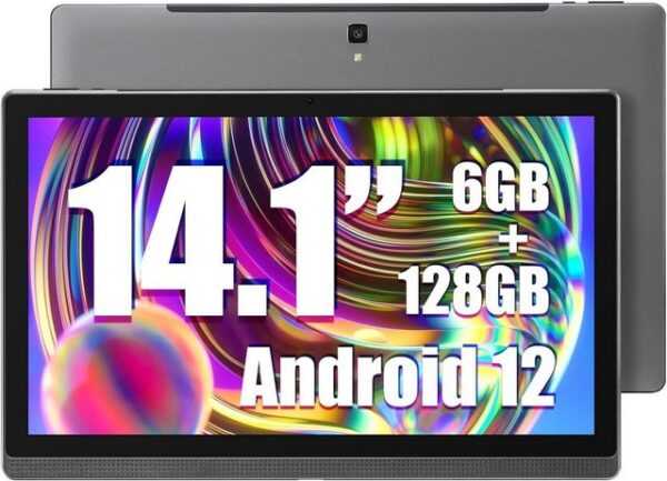 MESWAO Nahtlose Konnektivität Tablet (14,1", 128 GB, Android 12, 2,4G+5G, mit 1920 * 1080 IPS HD Display 10000mAh Akku - Ideal für Produktivität)